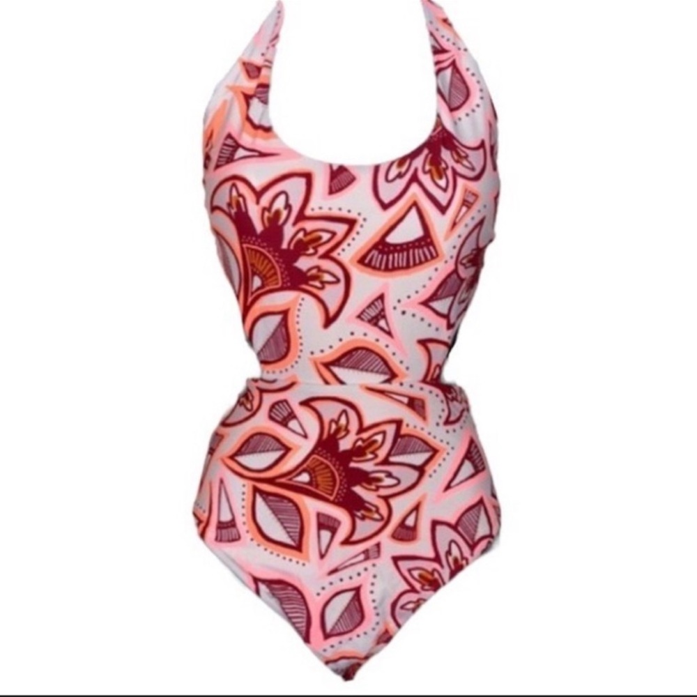 Aerie Halter Cut Out One Piece Swimsuit M
